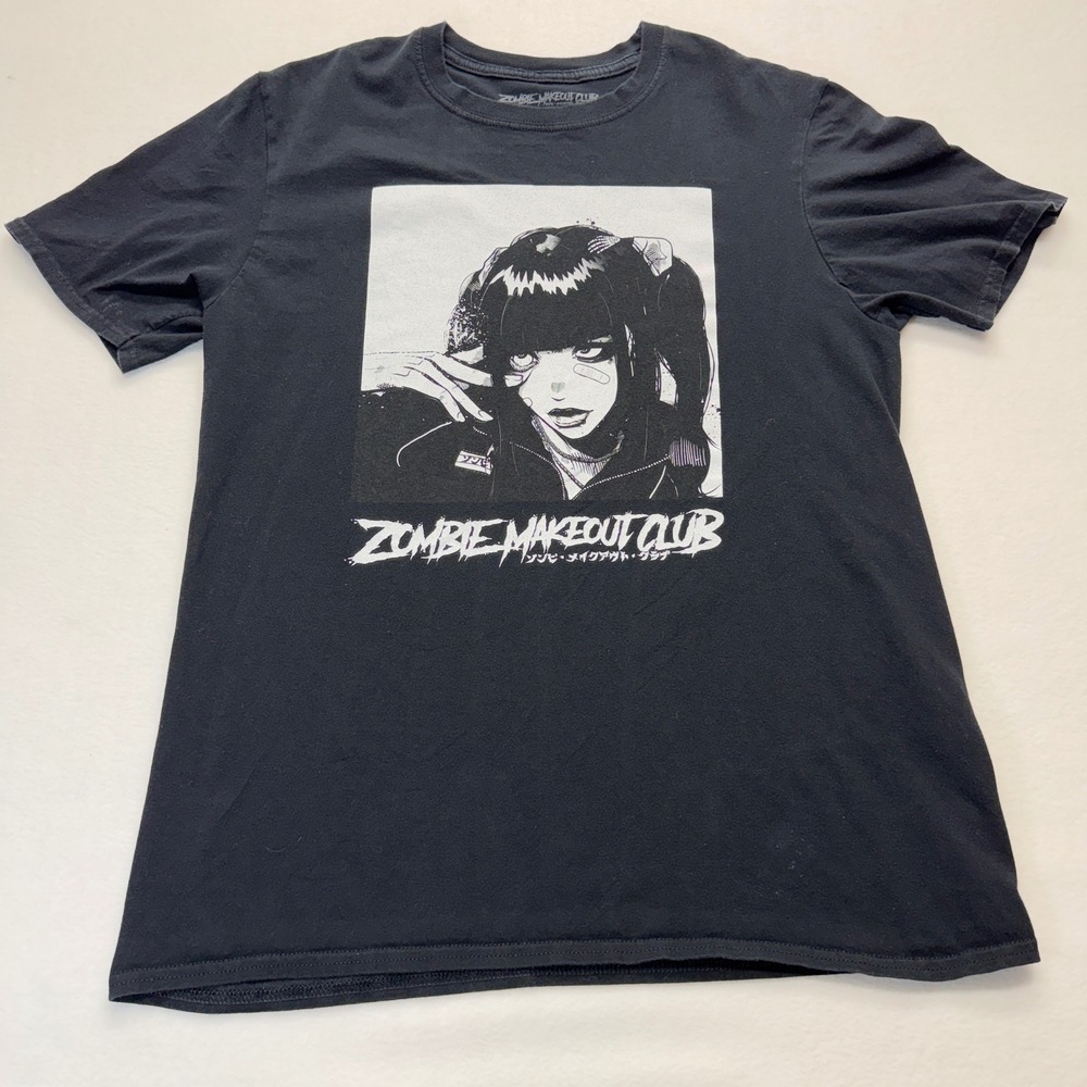 Zombie Makeout Club TShirt Unisex M Black Anime Graphic E-Girl Grunge Streetwear